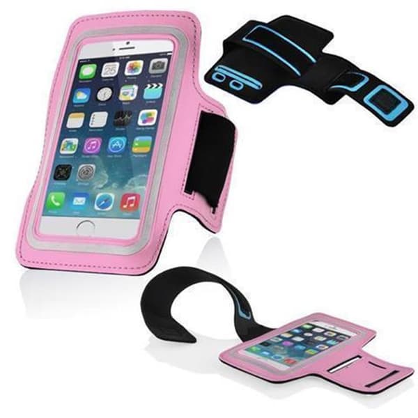 Neopren Smartphone Sport Armband Gym Jogging Armband Overarmsetui for XYX-telefoner med nøkkellomme og hodetelefonutgang ROSA