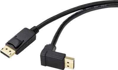 Renkforce DisplayPort tilslutningskabel 1,50 m SP-9163732 guldbelagte stikkontakter sort [1x DisplayPort stik - 1x Di