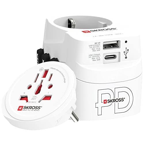 Skross 1.302473 matkalaturi PRO Light USB AC30PD World (1.302473) Valkoinen