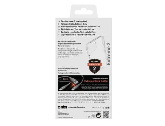SBS Extreme X2 Mobiltelefontaske 17 cm (6,7") Cover Transparent (TEUNBKEX2IP1467)