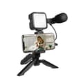 Miniatyrbild 1 av 11: LogiLink Vlogger Kit med LED-ljus, med mikrofon + stativ för smartphones från 11,93 - 17,78 cm (4,7" - 17,80 cm (7")), med - 1 st (AA0157)