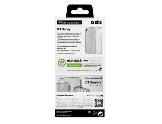 SBS Skinny skal Mobiltelefonfodral 11,9 cm (4,7") Transparent (TESKINIPSE22T)