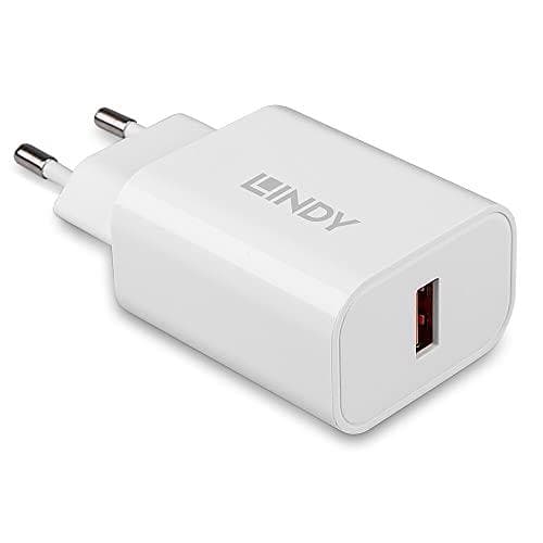 Lindy 18W USB Type A-oplader Hurtig opladning via USB Type A-kabel (73412) Hvid