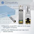 Miniatyrbillede 4 af 6: TRENDnet TEG 10GBRJ - SFP+ transceivermodul - 10 GigE, 5 GigE, 2,5 GigE - 1000Base-T, 10GBase-T, 2,5GBase-T, 5GBase-T - RJ-45 - op til 100 m