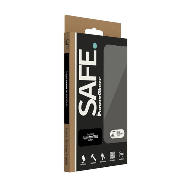 PanzerGlass SAFE - skärmskydd för mobiltelefon - ultra bred passform - glas - för Apple iPhone 14 Pro (SAFE95149)