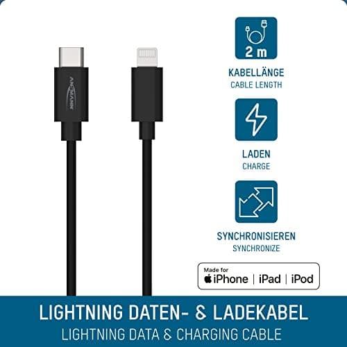 Ansmann 1700-0107 Lightning Kabel 2 m Sort (1700-0107)
