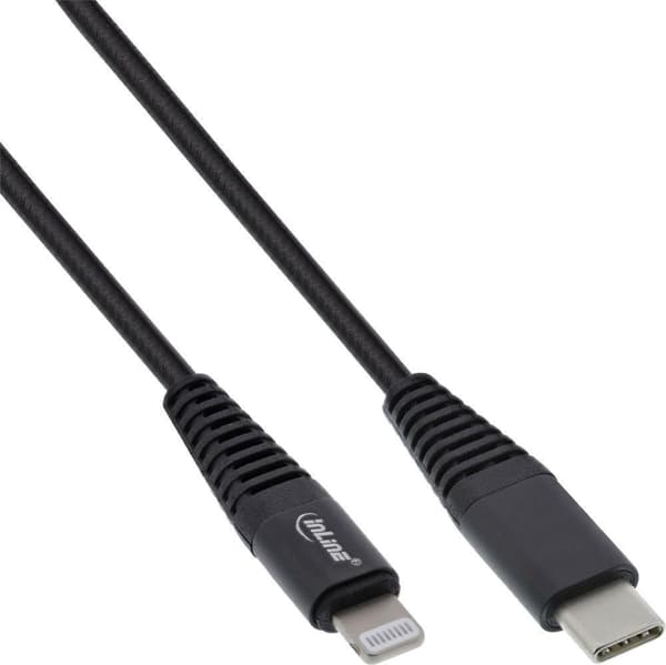 InLine® USB-C Lightning-kabel, til iPad, iPhone, iPod, sort/aluminium, 2m (31460B)