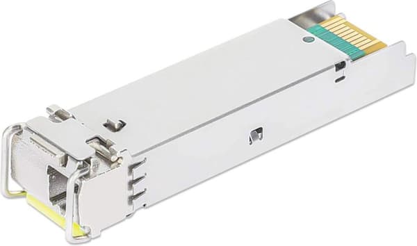 INTELLINET Gigabit SFP Mini-GBIC Transceiver WDM tovejs til fiberoptisk kabel 1000Base-BX-D (LC) single-mode port, 120 km, BiDi WDM (RX1490/TX1550), M