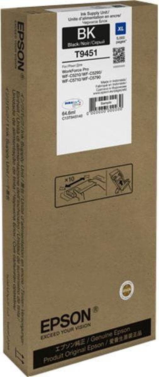 Epson T9451 - 64,6 ml - storlek XL - svart - original - bläckpatron - för WorkForce Pro WF-C5210DW, WF-C5290DW, WF-C5710DWF, WF-C5790DWF
