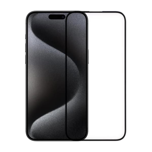 Skärmskydd iPhone 15 Pro - 3D Härdat Glas Svart (miljö)
