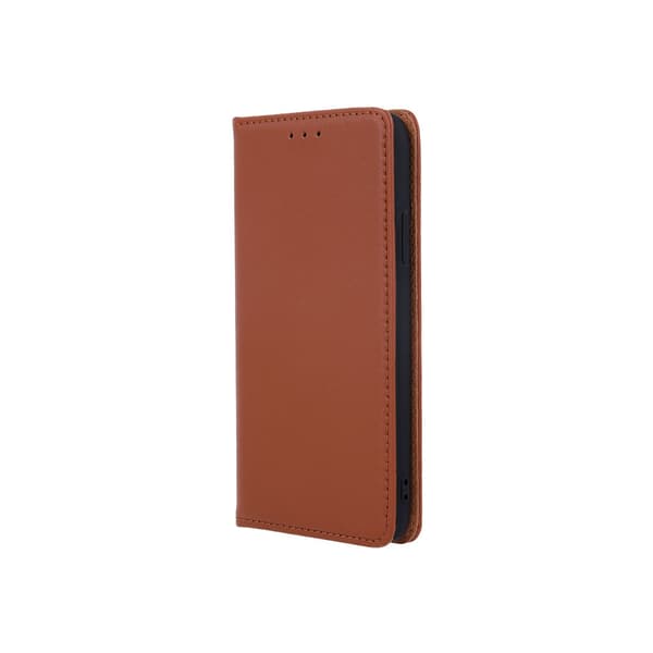 Läderfodral med ställ till iPhone 15 Pro Max  - Brun