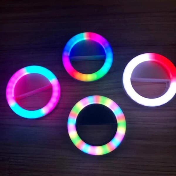 RBG Selfie Lampa Clip-On LED Ring Light til mobiltelefon