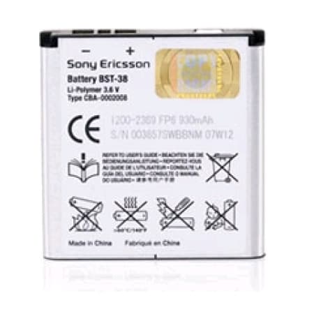 Sony BST-39 - Mobiltelefonbatteri - Li-Pol - 920 mAh - til Sony T707, W380a, W380c, W380i, W508, W910i, Z555a, Z555i