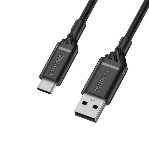 OtterBox Standard - USB-kabel - 24 ben USB-C (M) til USB (M) - USB 2.0 - 3 A - 1 m - Sort