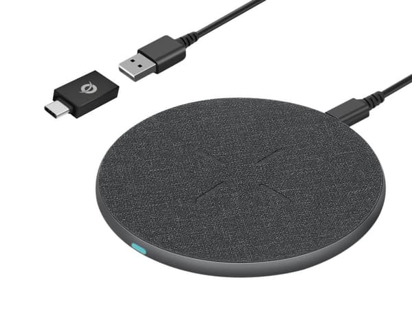 Conceptronic GORGON GORGON03G - Induktiv opladningsmåtte - med USB-adapter - 15 Watt - Grå (GORGON03G) Grå