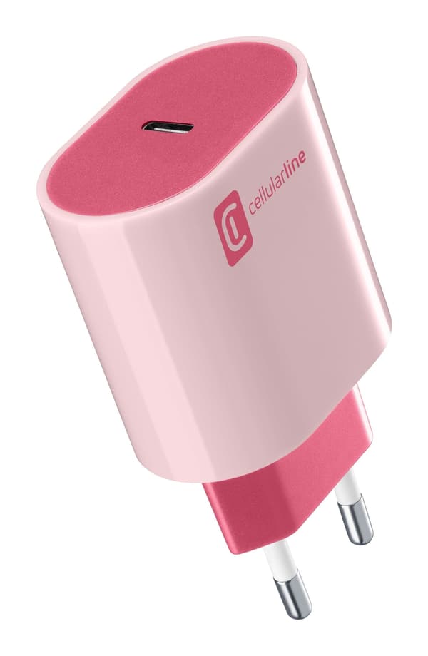 Cellularline #StyleColor Pink - Pink Indoor (ACHUSBCSMARTPD20WP) Vaaleanpunainen