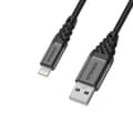 Miniatyrbillede 1 af 2: OtterBox Premium - Lightning-kabel - USB-han til Lightning-han - 2 m - Dark Ash Black - til Apple iPad/iPhone/iPod (Lightning)
