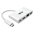 Miniatyrbild 1 av 11: Eaton PowerWare Tripp Lite USB C till HDMI Multiport Video Adapter Converter med USB-A-hubb, USB-C PD-laddning, Gigabit Ethernet-port, Thunderbolt 3-k