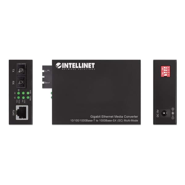 Intellinet - Mediamuunnin - GigE - 10Base-T, 1000Base-SX, 100Base-TX, 1000Base-T - RJ-45 / SC-monimuoto - 850 nm (508544)