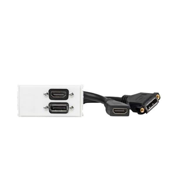 VivoLink - kontakter - lämplig för väggmontering - HDMI, DisplayPort Vit