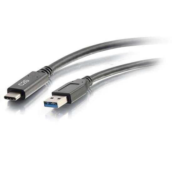 C2G 1,80 metrin USB C - USB A -kaapeli - USB 3.2 - 5 Gbps - M/M - USB-kaapeli - USB Type A (M) - 24 pin USB-C (M) - USB 3.1 - 30 V - 3 A - 1,83 m - Mu