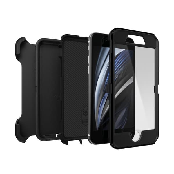 OtterBox Defender Series Apple iPhone 8 & iPhone 7 - Mobiltelefonbagcover - slidstærkt - polycarbonat, syntetiske fibre - sort - til Apple iPhone 7, 8