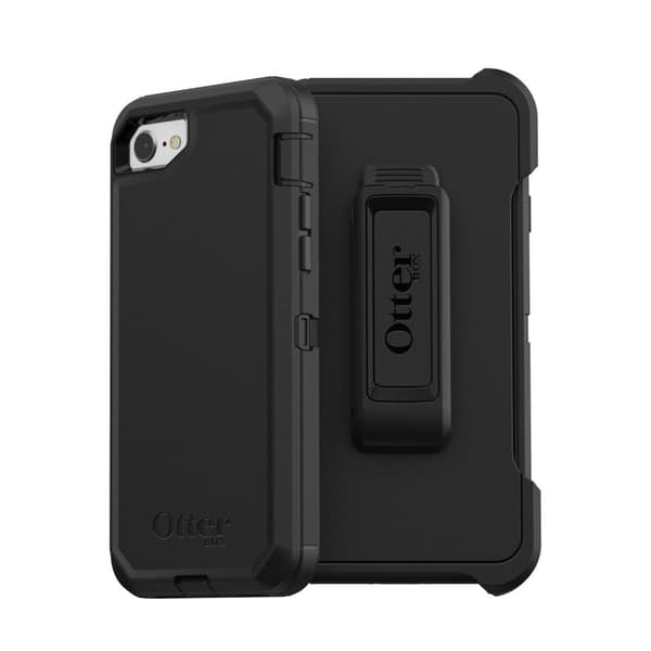 OtterBox Defender Series Apple iPhone 8 & iPhone 7 - Mobiltelefonbagcover - slidstærkt - polycarbonat, syntetiske fibre - sort - til Apple iPhone 7, 8