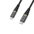 Pikkukuva 1 / 5: OtterBox Premium - Lightning-kaapeli - Lightning-uros 24-nastaiseen USB-C-uros - 2 m - Glamour Black - Apple iPad/iPhone/iPod (Lightning)