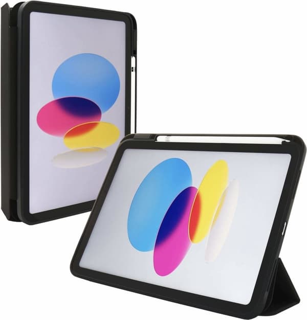 JT Berlin reol etui til Apple iPad 10.9 (2022) med penneholder - sort / klar