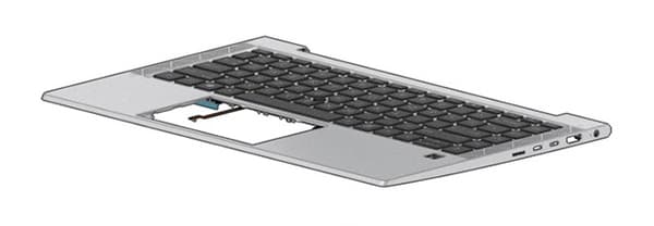 HP - Erstatningstastatur Notebook - med Pointer, ClickPad - QWERTY - International Engelsk - med topdæksel (M36310-B31)