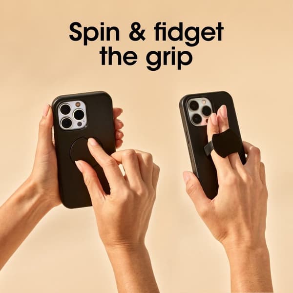 OtterBox OtterGrip kotelo sopii Apple iPhone 15 Plus | Yhteensopiva MagSafe | Takakansikotelo | Musta