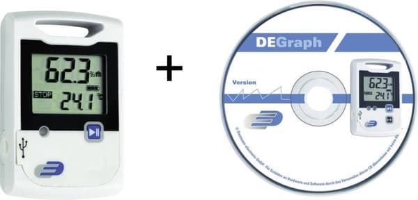 Dostmann Electronic 5005-1002 LOG20 sæt Multidatalogger Mængde der skal måles Temperatur, luftfugtighed -30 til 60 °C 0 til