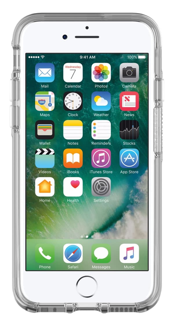 OtterBox Symmetry Series Apple iPhone 7 - Bagcover til mobiltelefon - polycarbonat, syntetiske fibre - gennemsigtig - til Apple iPhone 6, 6s, 7, 8, SE