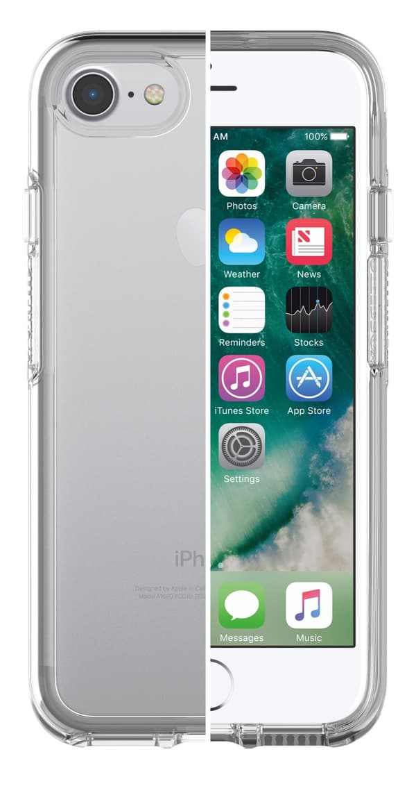 OtterBox Symmetry Series Apple iPhone 7 - Bagcover til mobiltelefon - polycarbonat, syntetiske fibre - gennemsigtig - til Apple iPhone 6, 6s, 7, 8, SE