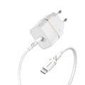 Miniatyrbild 1 av 7: OtterBox väggladdare - Strömförsörjning - 20 Watt - 3 A - PD 3.0 (24 pins USB-C) - Cloud Dust White - för Apple iPad/iPhone/iPod (Lightning)