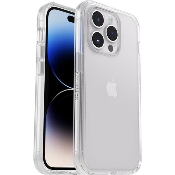 OtterBox Symmetry Series - Mobiltelefonbagcover - antimikrobiel - MagSafe-kompatibel - polycarbonat, syntetiske fibre, 50 % genbrugsplast - klar - ele