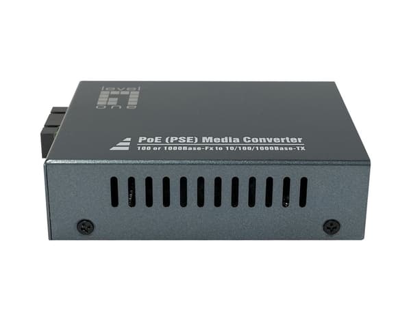 LevelOne Gigabit RJ45 til SC mediekonverter - PoE PSE - Single-mode fiberoptisk - 20 km - 1000 Mbit/s - IEEE 802.3 - IEEE 802.3ab - IEEE 802.3af - IEE