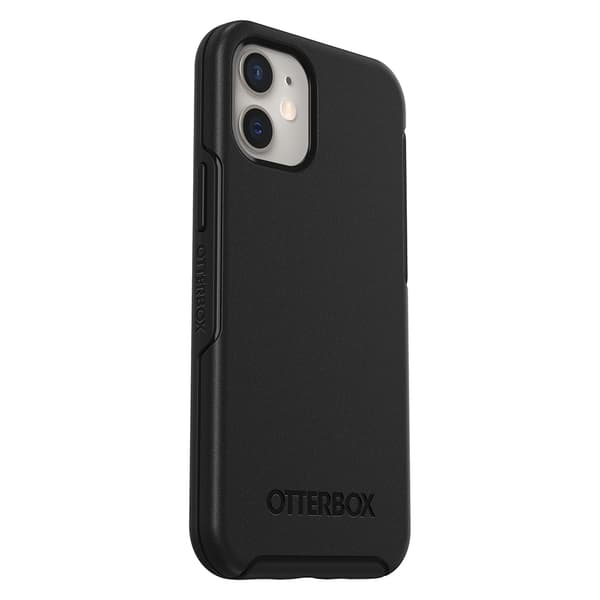 OtterBox Symmetry Series - Bagcover til mobiltelefon - Polycarbonat, Syntetiske fibre - Sort - til Apple iPhone 12, 12 Pro
