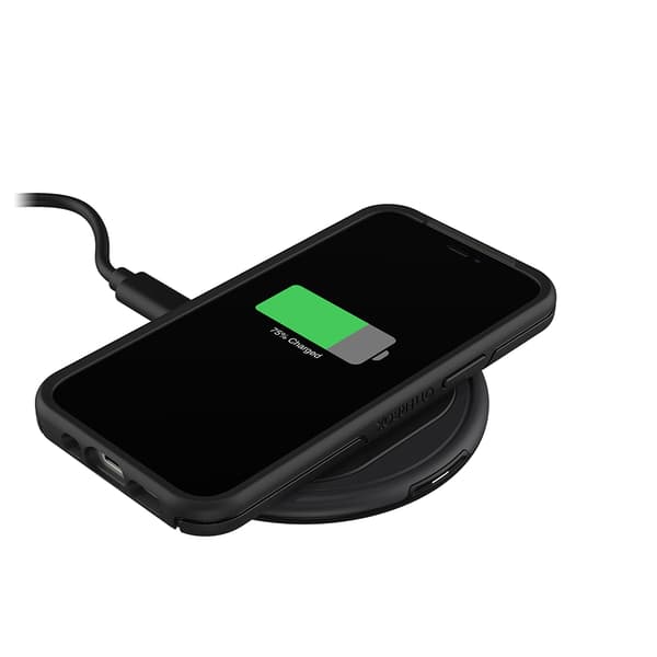 OtterBox Symmetry Series - Bagcover til mobiltelefon - Polycarbonat, Syntetiske fibre - Sort - til Apple iPhone 12, 12 Pro