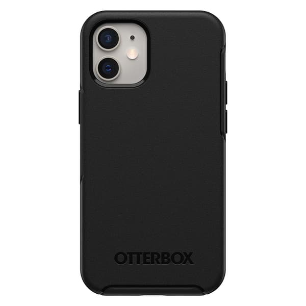 OtterBox Symmetry Series - Bagcover til mobiltelefon - Polycarbonat, Syntetiske fibre - Sort - til Apple iPhone 12, 12 Pro