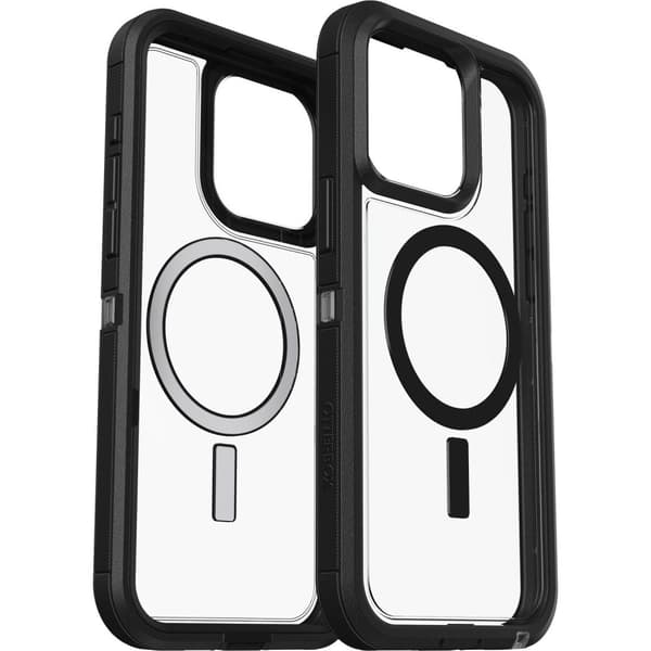 OtterBox Defender XT Series för iPhone 15 Pro Max – mörk sida (klar/svart) (77-93313)