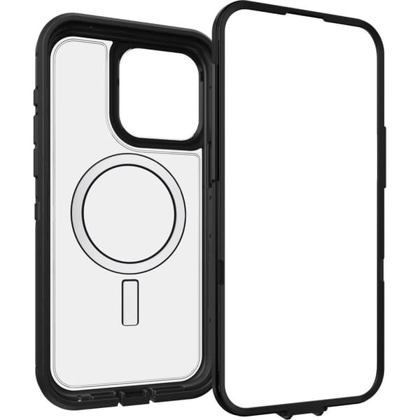 OtterBox Defender XT Series för iPhone 15 Pro Max – mörk sida (klar/svart) (77-93313)