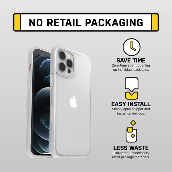 OtterBox React Series - Bakskal till mobiltelefon - Genomskinlig - för Apple iPhone 12, 12 Pro