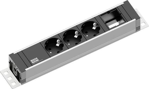 Bachmann 922.0111 Indendørs 3AC udgang(er) 3m Sort, Sølv strømforlænger