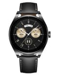 Miniatyrbild 1 av 11: Huawei Watch Buds - 47 mm - rostfritt stål - smartklocka med rem - läder - handledsstorlek: 140-210 mm - display 3,6 cm (1,43") - Bluetooth, NFC - 66,