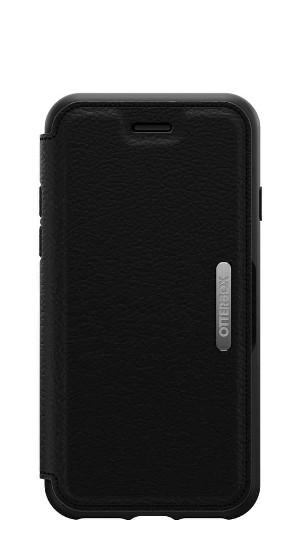 OtterBox Strada Series - flip-mobilfodral - läder - midnattssvart - för Apple iPhone 7, 8, SE (2:a generationen), SE (3:e generationen)