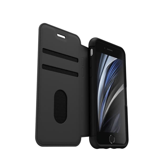 OtterBox Strada Series - flip-mobilfodral - läder - midnattssvart - för Apple iPhone 7, 8, SE (2:a generationen), SE (3:e generationen)