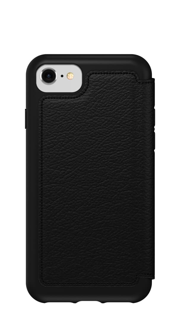 OtterBox Strada Series - kääntyvä matkapuhelinkotelo - nahkaa - keskiyön musta - Apple iPhone 7, 8, SE (2. sukupolvi), SE (3. sukupolvi)