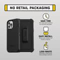 Pikkukuva 10 / 10: OtterBox Defender Series - ProPack Packaging - takakuori matkapuhelimelle - kestävä - polykarbonaatti, synteettiset kuidut - musta - Apple iPhone 12,