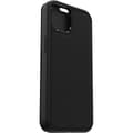 Miniatyrbillede 3 af 10: OtterBox Strada Series - flip taske til mobiltelefon - ægte læder, polycarbonat - midnight black - til Apple iPhone 13